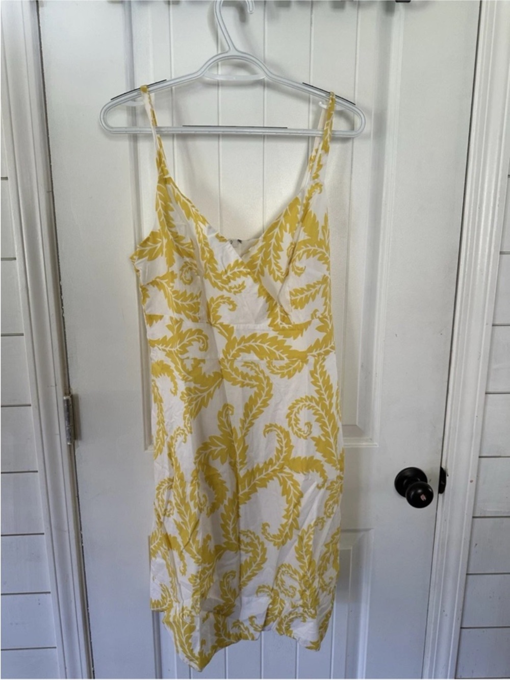 Boden Yellow Leaf-Print Slip Midi Dress - Picture 5 of 5